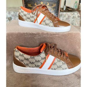 MICHAEL KORS MONAE LACE UP SNEAKERS - Brown/Tan/Orange